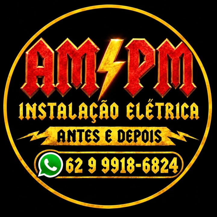 Logo AM PM Instalação Elétrica Antes e Depois